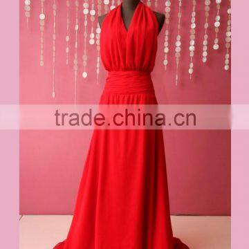 Open Back Sweep Train Evening Prom Dress photo-5