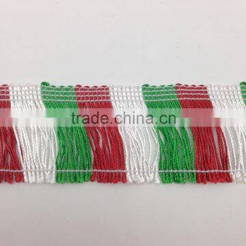 multicolor white green red 100% polyester fringe tassels for dresses clothing