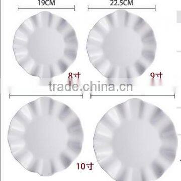 Ceramic Dinner White Wavy Style Round Plate and Dish for Restaurants photo-2