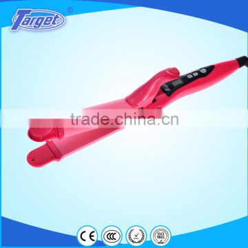 Digital LCD temperature control 2 in 1 hair straightener/curling iron