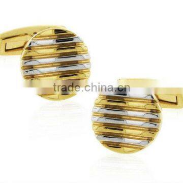 Wholesale Vners FashionMoise Two-tone Stainless Steel High Shine Round Cufflinks
