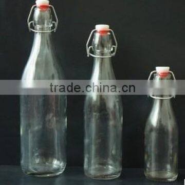 round clear food-grade machine made cheap glass bottles