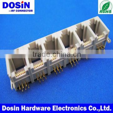 good quality RJ45 connector, six port shielded modular jack Connector for pcb mount