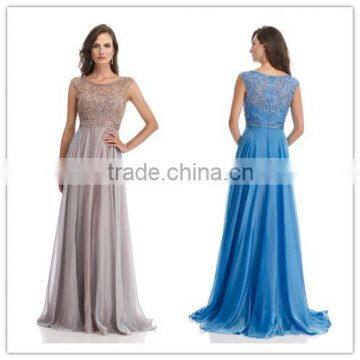 Elegant Beaded Plus Size Groom Mother Evening Dresses Sexy Chiffon Mother of the Bride Lace Evening Dresses Gowns 2015