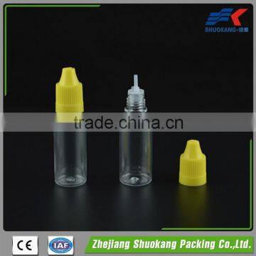 10ml clear dropper bottle with needle tip cap for e liquid