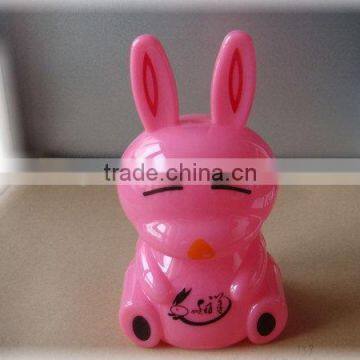 2014 useful custom plastic Rabbit-shape functional money box