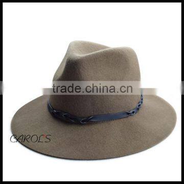 Hat Wholesale high quality 100% wool with belt band winter men felt hats unisex hat