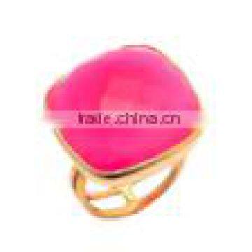 Natural Fuchsia Chalcedony Gemstone Ring 2016