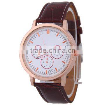 Silver Gold Rose Gold Matt Black Plating Women Men Unisex Simple Classic Quartz Genuine Leather Watch