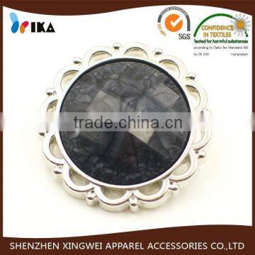 high grade black pearl stone plastic shank button