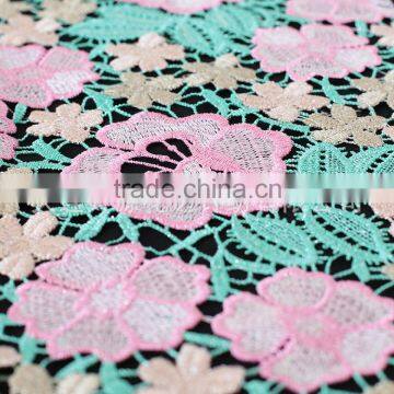 Latest fashion colourful &guipure thin style garment embroidery lace