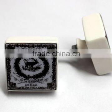 Designer Printed Ceramic Drawer Pull Knobs With Metal Fittings photo-2