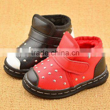 A-6Z British tide rivet boots thick warm children PU boots