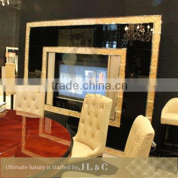 2014 customized mirror tv cabinet with oxhide leather, JH14-06 from china supplier-JL&C Furniture