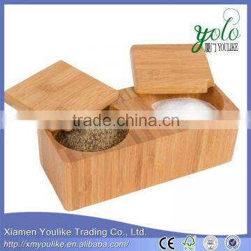 Hot sales Bamboo storage box Bamboo Salt and Pepper Box