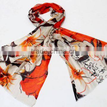 Digital prints silk cotton scarves