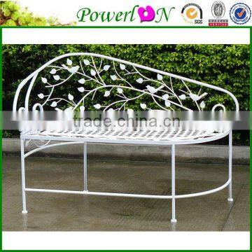 Design Vintage Antique White Branch Shape Wrought Iron Metal Bench For Garden Patio I21 TS05 X11B PL08-34028CP