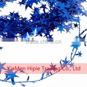 HOT SALE Metallic Red Stars Christmas Gift Wrapping Wired Tinsel Garlands photo-2