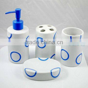 simple design 4pcs porcelain bathroom set