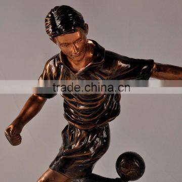 Man playing football sports resin figure