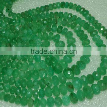 Natural Columbian Emerald Faceted Rondell 8 strand Necklace