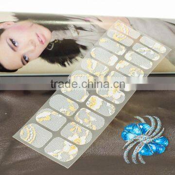 High quality elegant real lace nail sticker 2D wedding nail wraps for bride