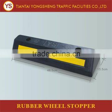 Black Rubber with Yellow Reflective Tape Car Wheel Stoppers