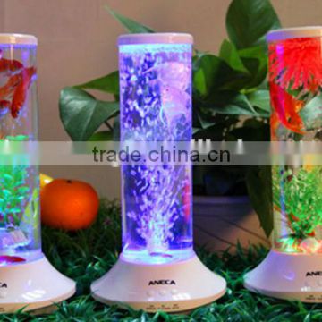 Colorful LED Light Fish Tank Wireless Bluetooth Speaker with FM Radio