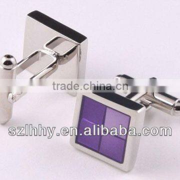 Square Cufflink with Transparent Enamel,elastic cufflinks,led cufflinks