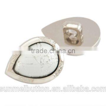 Tear Drop Shaped Acrylic Stone with ABS Plastic Base Button for Decoration