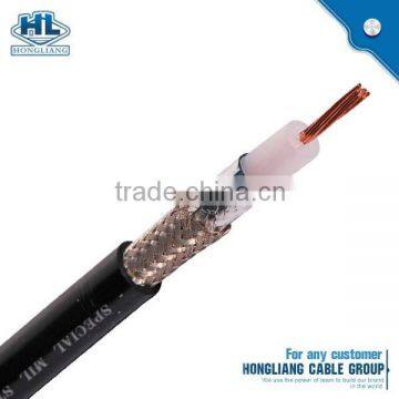 RG59U coaxial cable CCA conductor 75OHM foan PE Al foil shield bare copper wire braid