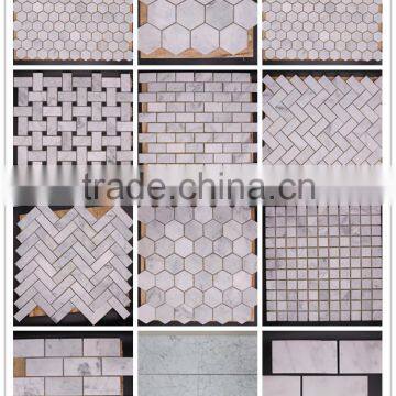 Carrara white marble cheap mosaic tiles