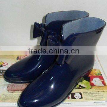 B-1221 Navy Blue Bowknot boots for Women Sexy rain boot