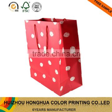 Wholesale Cute Shopping Paper Bag CMYK Print Gift Bag Packaging Bags with Handle