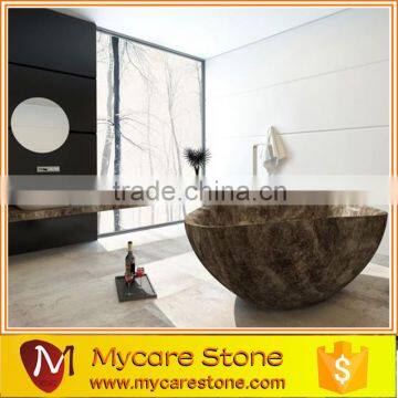 Dark Emperador Marble Stone Tub Free Standing