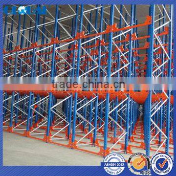 Warehouse storage solution of 76.2 mm pitch storage racks