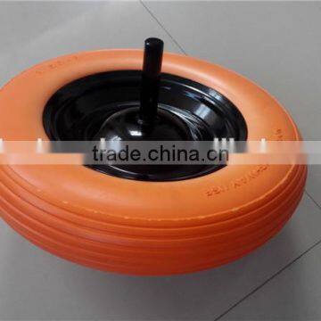 Lowest price 14 inch 3.50-8 pu foam wheel