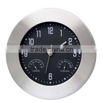 Aluminium clock with weather sation