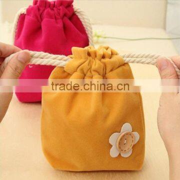 18.5*15.5cm In Stock Drawstring Pouches Jewelry Wedding Velvet Storage Gift Bag Velvet Cosmetic Pouch photo-4