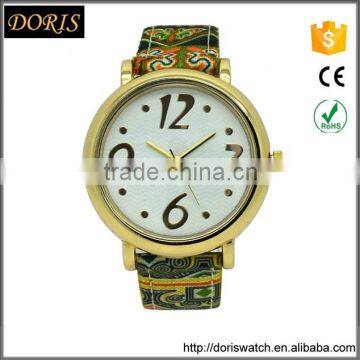 2016 leather band japan movement wan hand watch