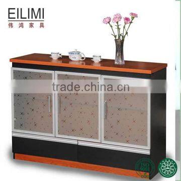 Customized pvc edge pre-assemble structure wood sideboard buffet