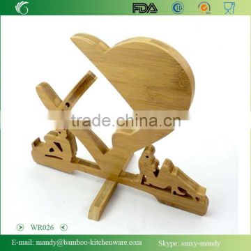 WR026 Fancy Bamboo Red Wine Rack, Wine Bottle Holder, Folding Wine Rack