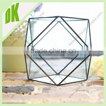 wedding favors and gifts trinket box Wholesale copper vase centerpieces/ handicraft hanging glassware geometric terrarium glass