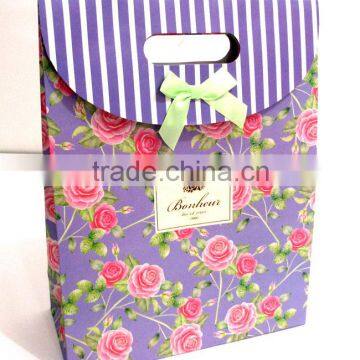 decorated die cut handle gift paper bag