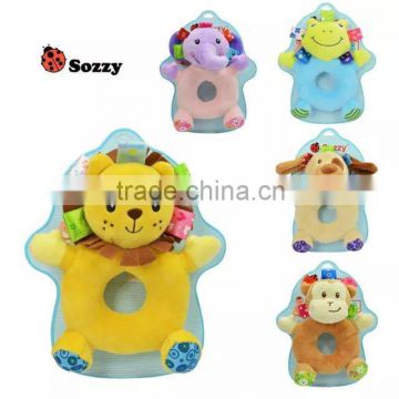 sozzy handbell, sozzy rattle, elephant, lion, monkey, dog, frog and giraffe characters to choose