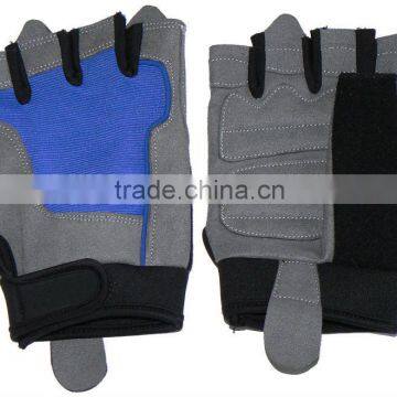 WEIGHT LIFTING LEATHER HALF GLOVES