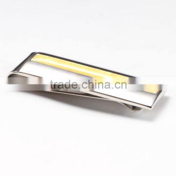 Unique Design Factory Price Yellowish Semi-precious Stone Inlay Stainless Steel Money Clip
