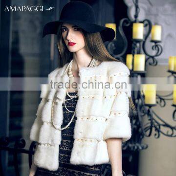 Factory sale newest white mink coat fur in China