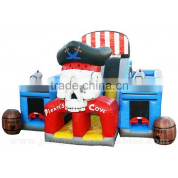 JFOC-351 pirates cove inflatable obstacle course 3 parts child bouncing slide and obstacle course