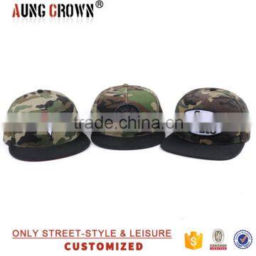 flat brim 6 panel camo hat and cap
